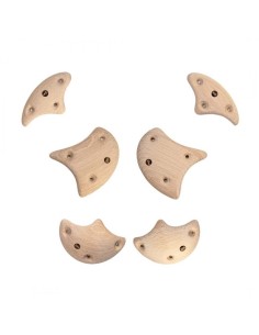 Wooden Small Axe Crimps - 6 symmetrische Klettergriffe aus Holz - Leisten