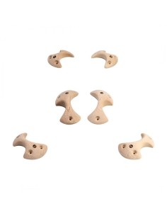 Wooden Small Axe Pinches - 6 symmetrische Klettergriffe aus Holz - Zangen 2