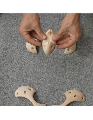 Wooden Small Axe Pinches - 6 symmetrische Klettergriffe aus Holz - Zangen