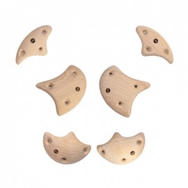 Wooden Small Axe Crimps - 6 Wooden Symmetric Climbing Holds - Bars, Crimps