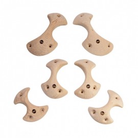 Wooden Small Axe Pinches - 6 Wooden Symmetric Climbing Holds - Pinches